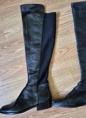 Michael Kors Black Leather & Stretch Over-the-Knee Boots